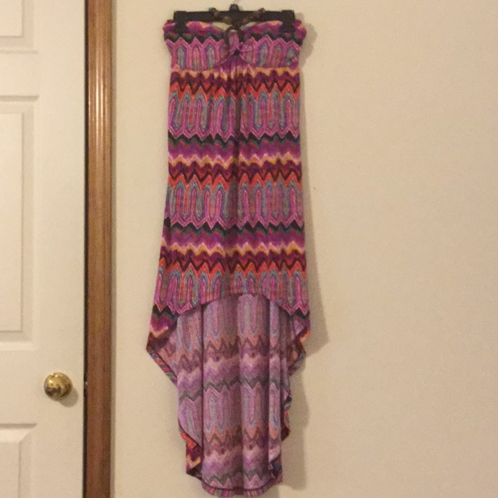 Red Camel Multi Color high-low dress